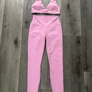 ALO Yoga Pink High-Rise leggings + matching bra